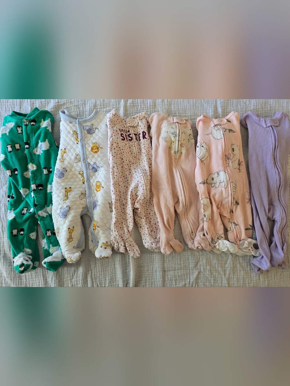 Baby Sleepers Lot Of 6 Size 0-3 Months